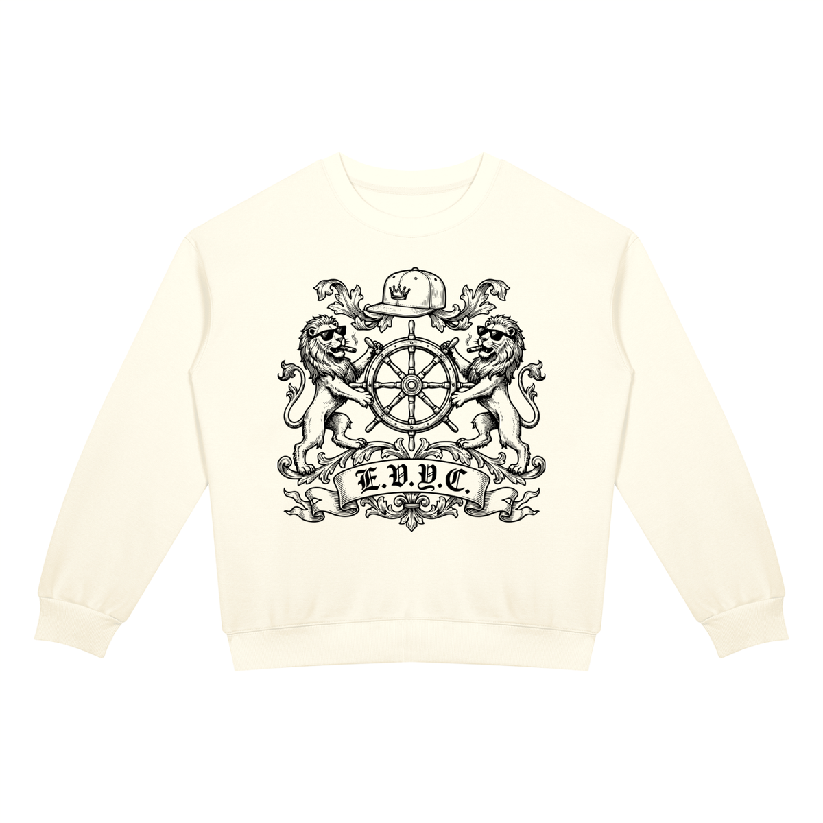 EVYC Crest Drop Shoulder Crewneck Sweatshirt